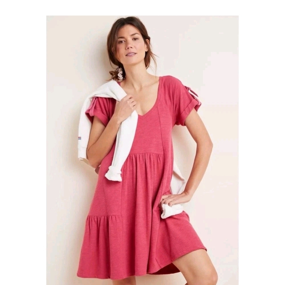 Anthropologie Raspberry Mini Dress